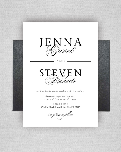 JENNA Elegant Wedding Invitation Suite