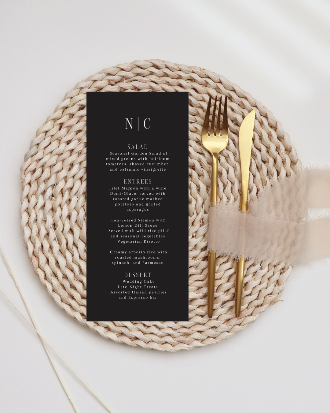 NATALIE Black Wedding Invitation Suite
