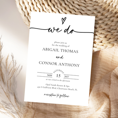 ABIGAIL We Do Front + Back Photo Wedding Invitation