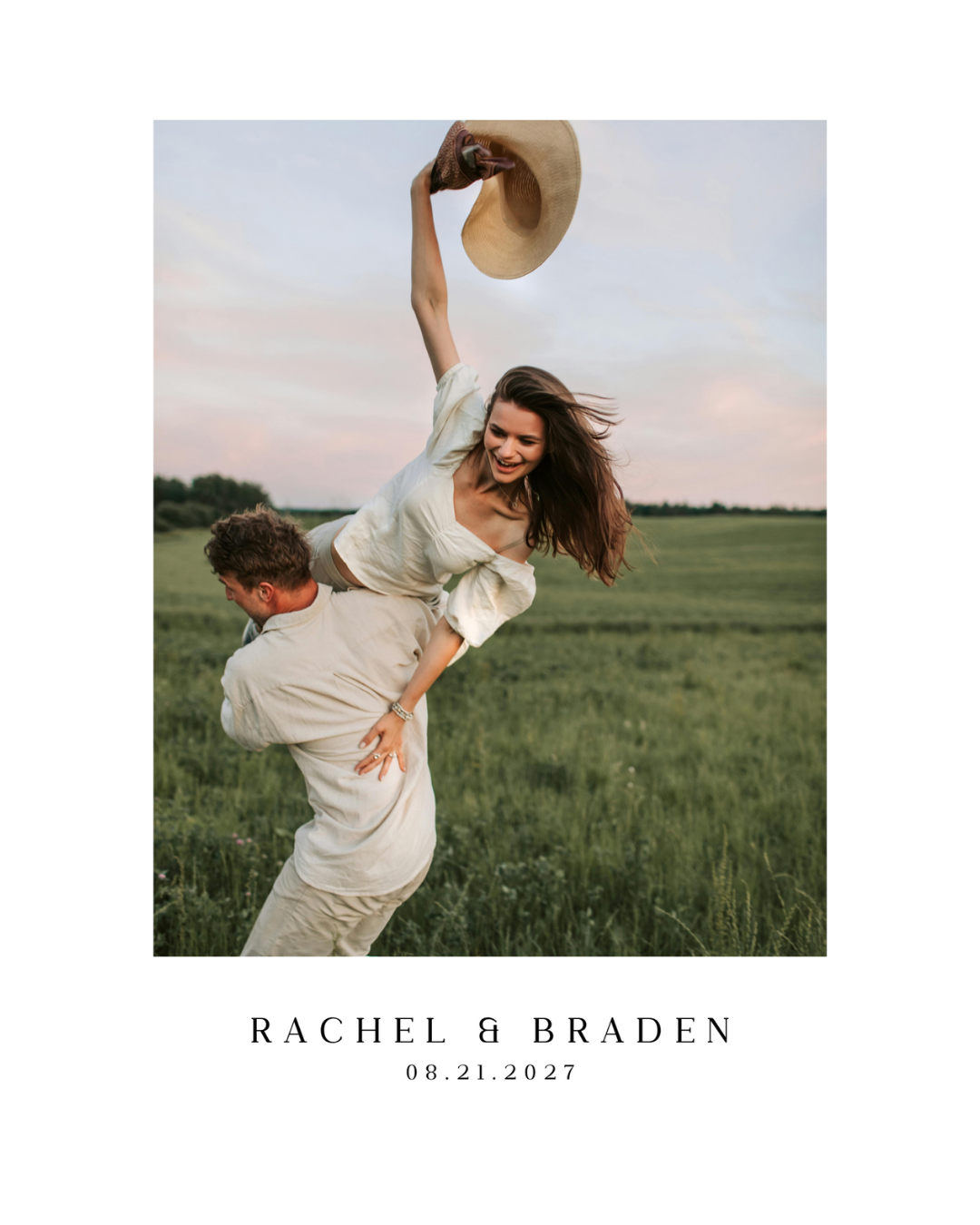 RACHEL All in One Front + Back Photo Wedding Invitation