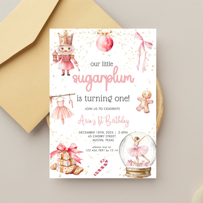 Our Little Sugarplum Nutcracker Birthday Invitation