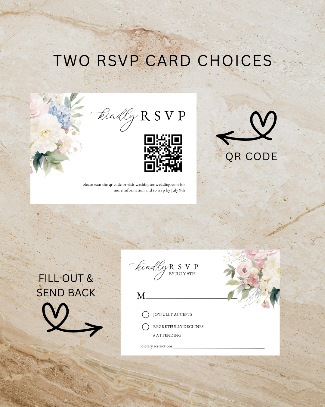 Melinda Floral Wedding Invitation Suite