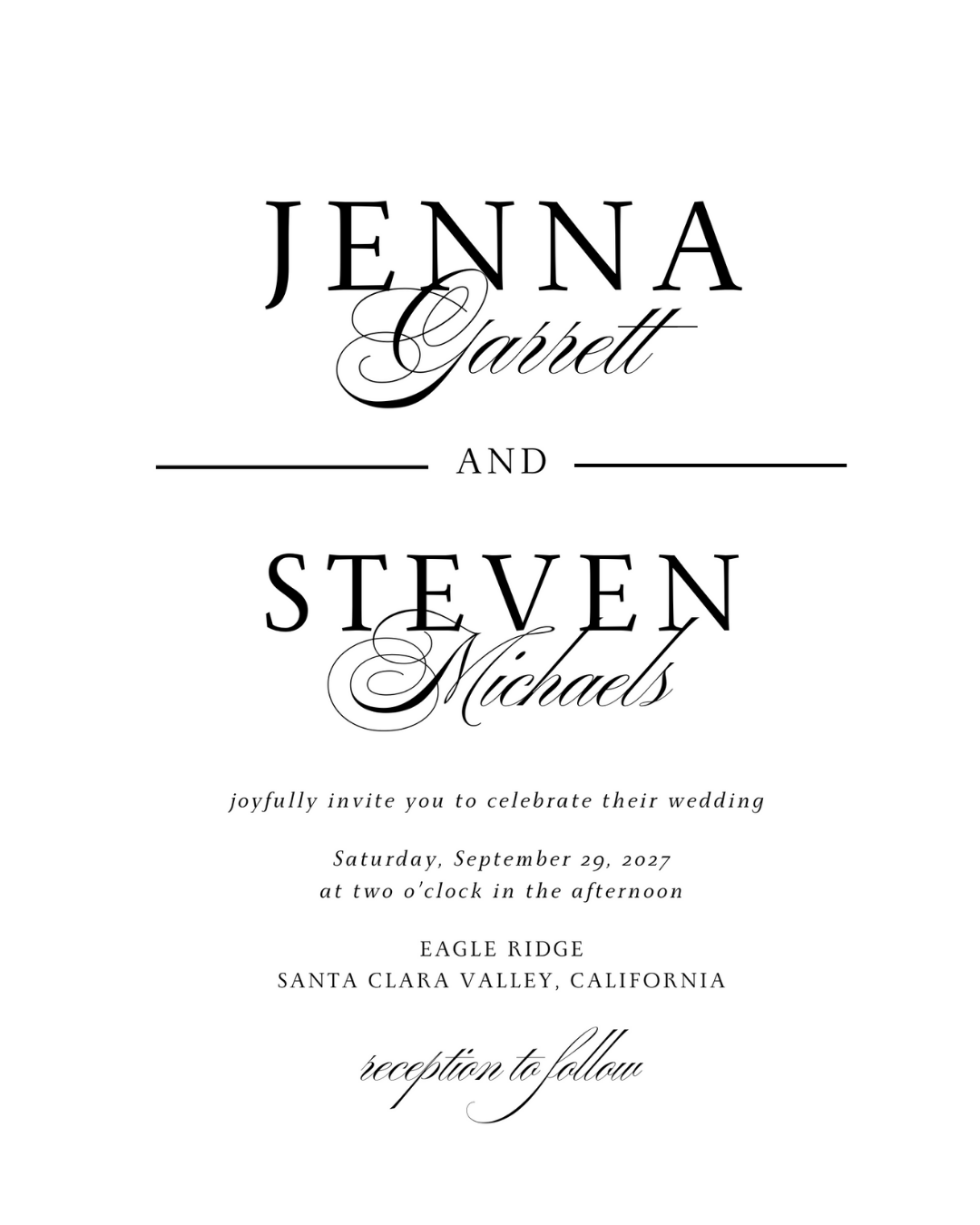 JENNA Elegant Wedding Invitation Suite