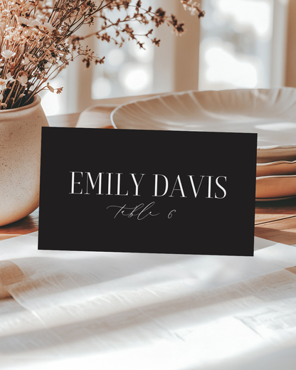 NATALIE Black Wedding Invitation Suite