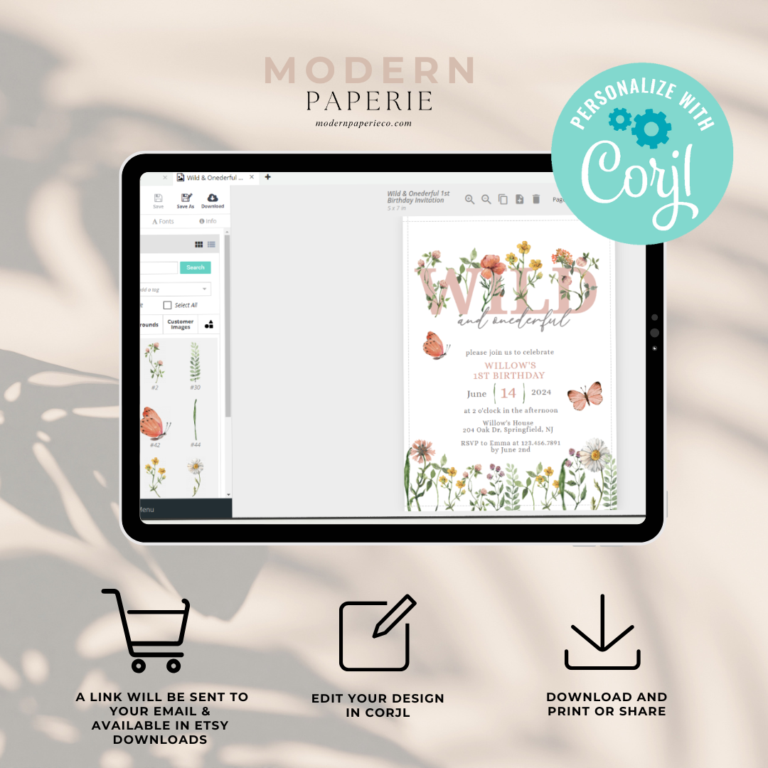 Wildflower Wild & Onederful 1st Birthday | Digital Download