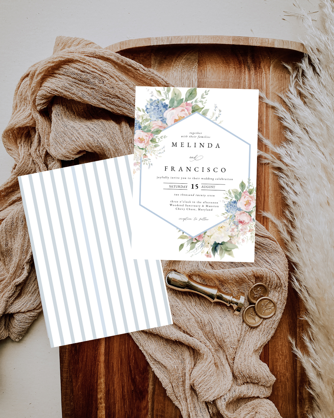 Melinda Floral Wedding Invitation Suite