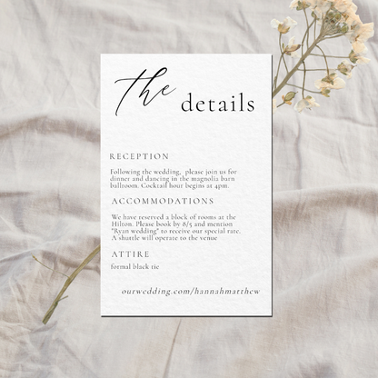 HANNAH Calligraphy Elegant Wedding Invitation Suite