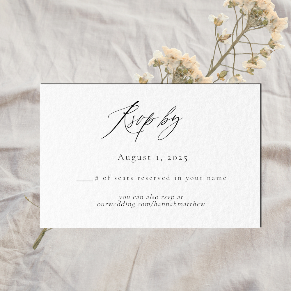 HANNAH Calligraphy Elegant Wedding Invitation Suite