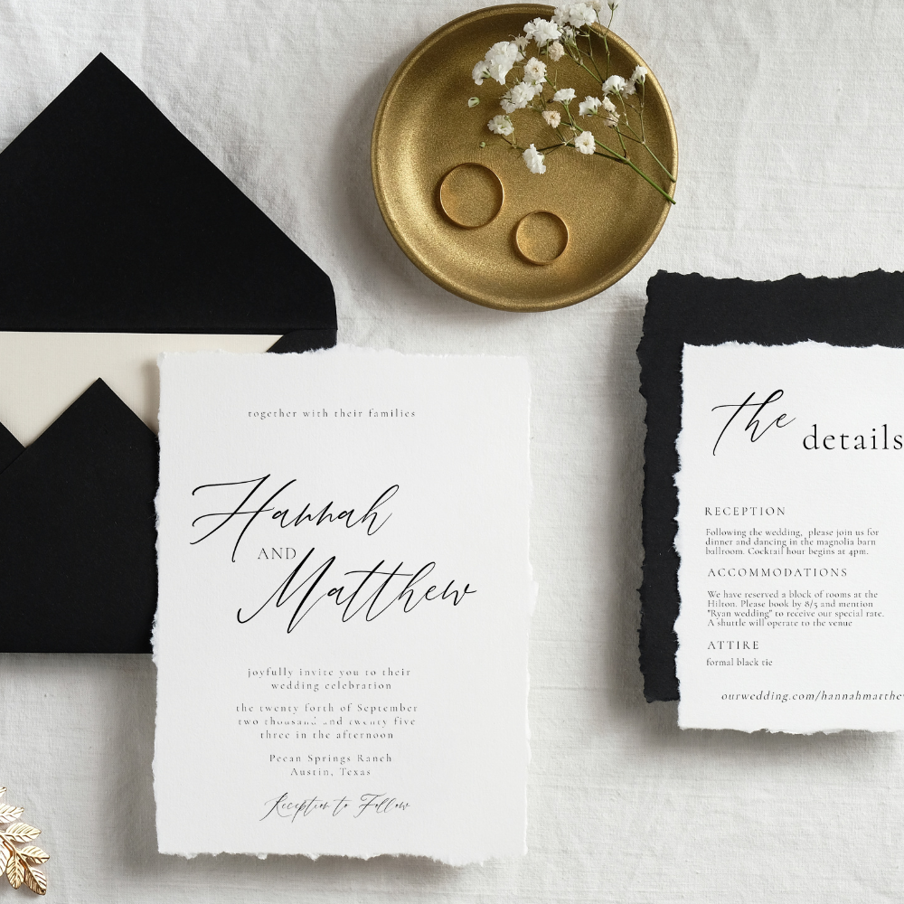 HANNAH Calligraphy Elegant Wedding Invitation Suite