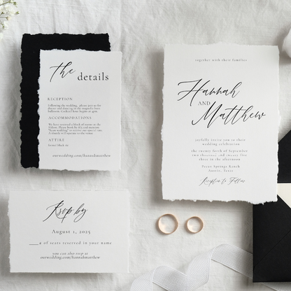 HANNAH Calligraphy Elegant Wedding Invitation Suite